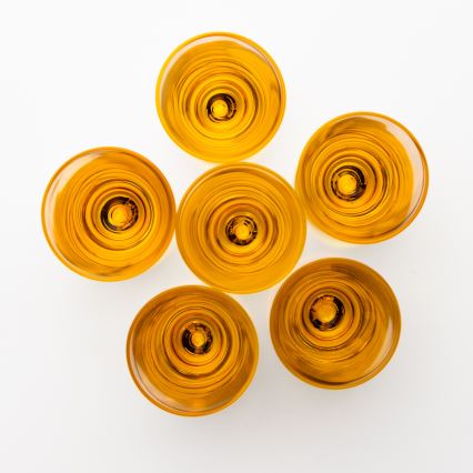 Σετ 6x σφηνοπότηρα 25 mm διαφανή κίτρινο