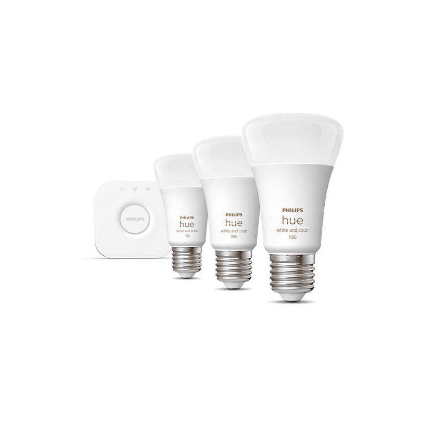 Βασικό σετ Philips Hue WHITE AND COLOR AMBIANCE 3xE27/9W/230V 2000-6500K + συσκευή σύνδεσης