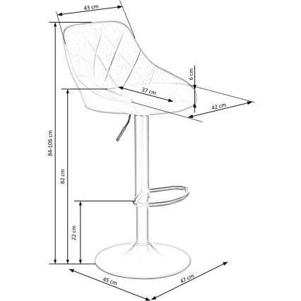 Σκαμπό μπαρ 106x47 cm μαύρο/καφέ
