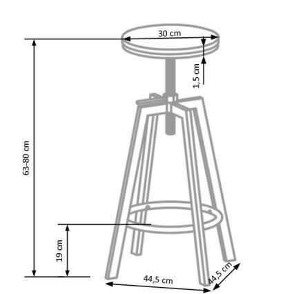 Σκαμπό μπαρ 80x30 cm μαύρο