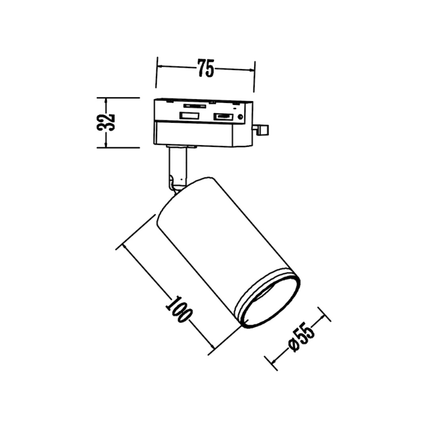 Σποτ για μονοφασικό σύστημα ράγας PIPE 1xGU10/10W/230V λευκό