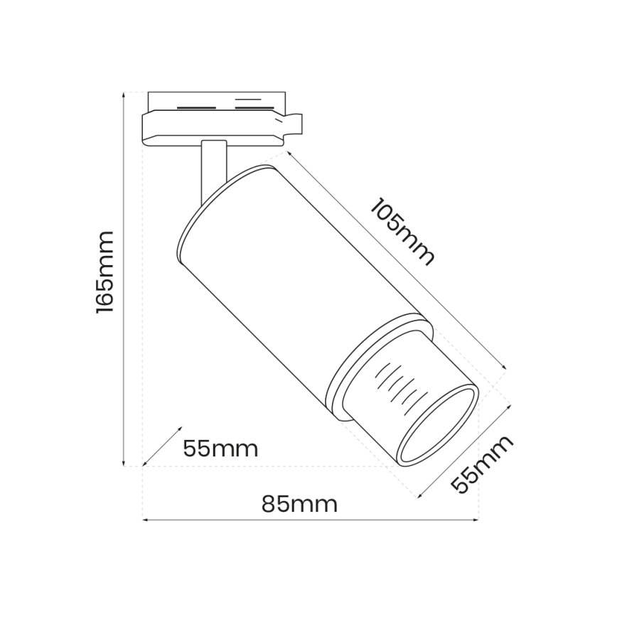 Σποτ φωτιστικό για ράγα MICA 1xGU10/25W/230V μονοφασικό λευκό
