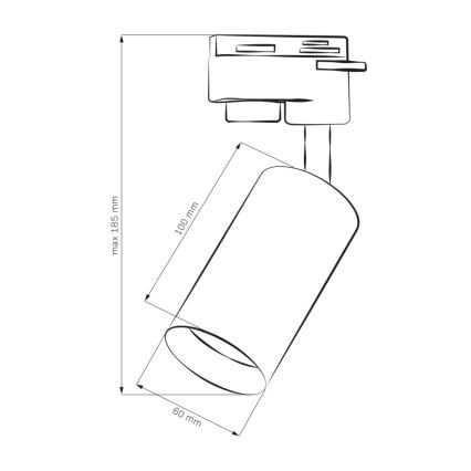 Σποτ για σύστημα ράγας MARIBEL 1xGU10/10W/230V μαύρο