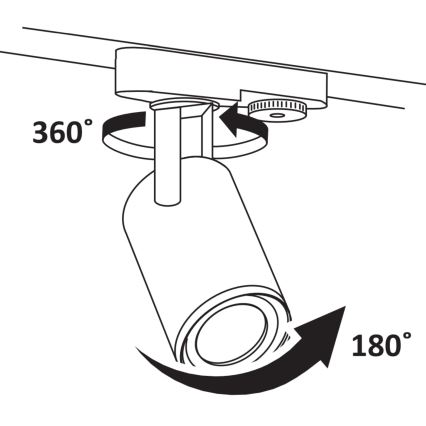 Σποτ για σύστημα ράγας MINOR 3xGU10/10W/230V + 1 m rail system μαύρο