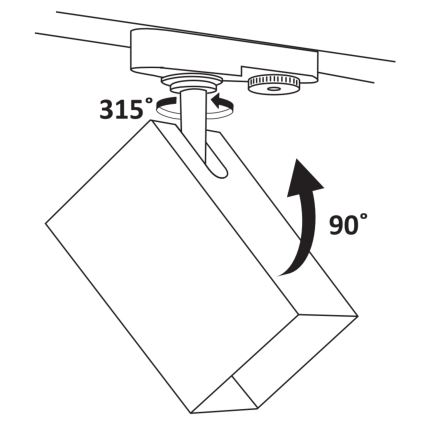 Σποτ για σύστημα ράγας SQUARE 1xGU10/10W/230V μαύρο