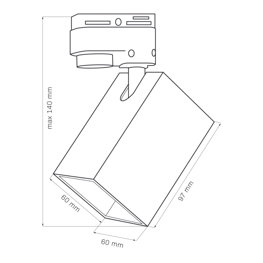 Σποτ για σύστημα ράγας SQUARE 1xGU10/10W/230V μαύρο