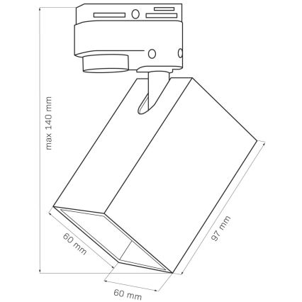 Σποτ για σύστημα ράγας SQUARE 3xGU10/10W/230V + 1 m rail system λευκό