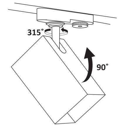 Σποτ για σύστημα ράγας SQUARE 3xGU10/10W/230V + 1 m rail system μαύρο