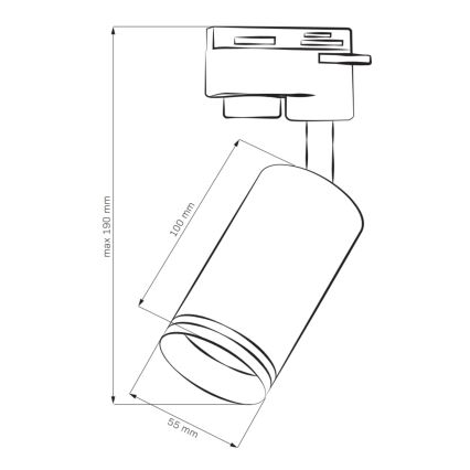 Σποτ για σύστημα ράγας ΠΑΡΙΣΙ 3xGU10/10W/230V + 1 m rail system λευκό