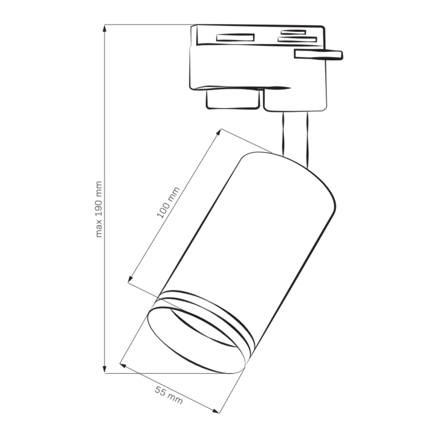 Σποτ για σύστημα ράγας ΠΑΡΙΣΙ 6xGU10/10W/230V + 2x1 m rail system λευκό