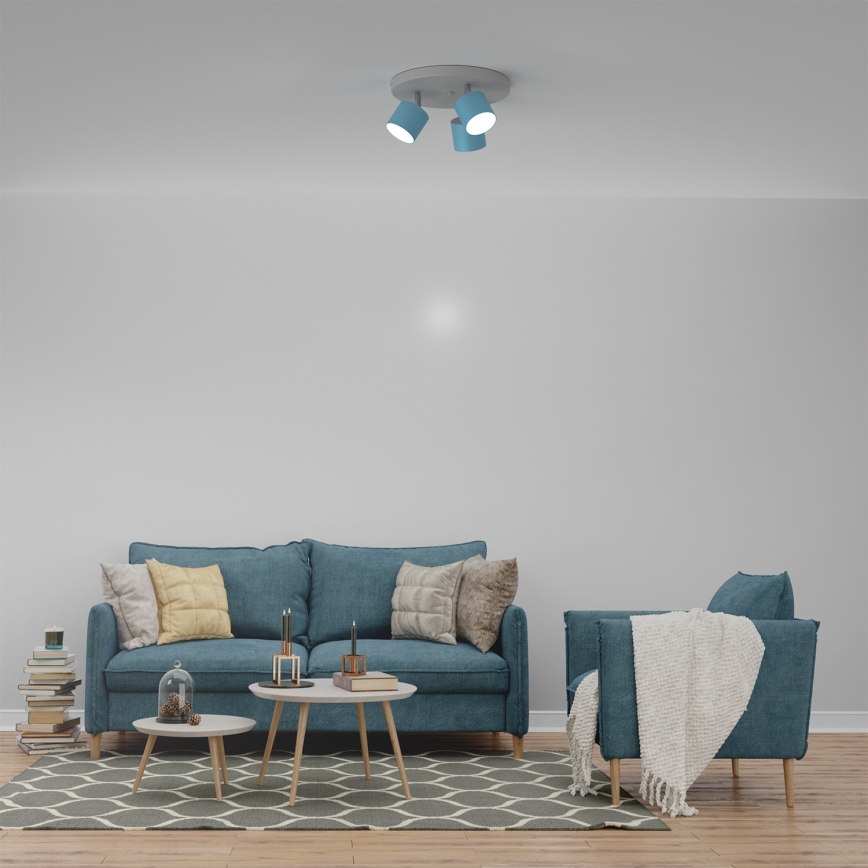 Σποτ με 3 φώτα DIXIE 3xGX53/11W/230V μπλε