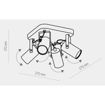 Σποτ με 4 φώτα REDO 4xGU10/10W/230V λευκό