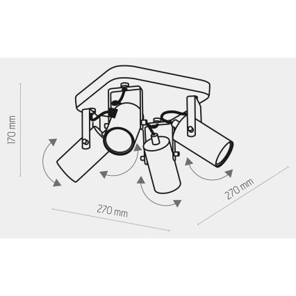 Σποτ με 4 φώτα REDO 4xGU10/10W/230V μαύρο