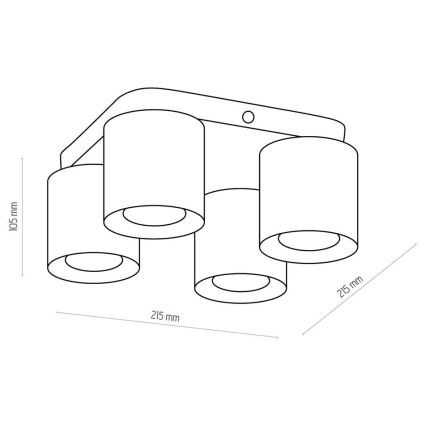 Σποτ με 4 φώτα VICO GOLD 4xGU10/10W/230V