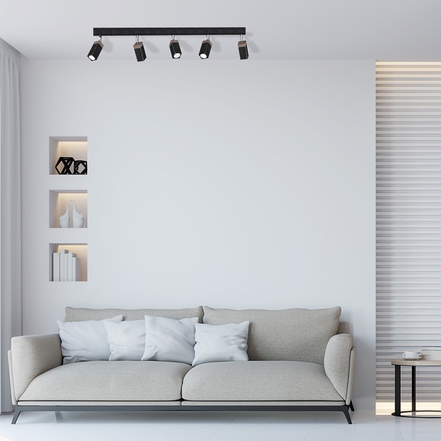Σποτ με 5 φώτα SOLO 5xGU10/MR11/40W/230V μαύρο