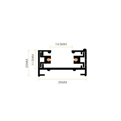 Σποτ ράγας 4xGU10/25W/230V μαύρο