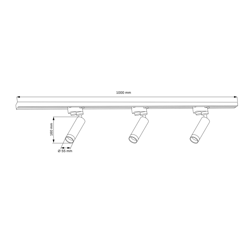Σποτ ράγας FADO 3xGU10/10W/230V + 1 m ράγας μαύρο