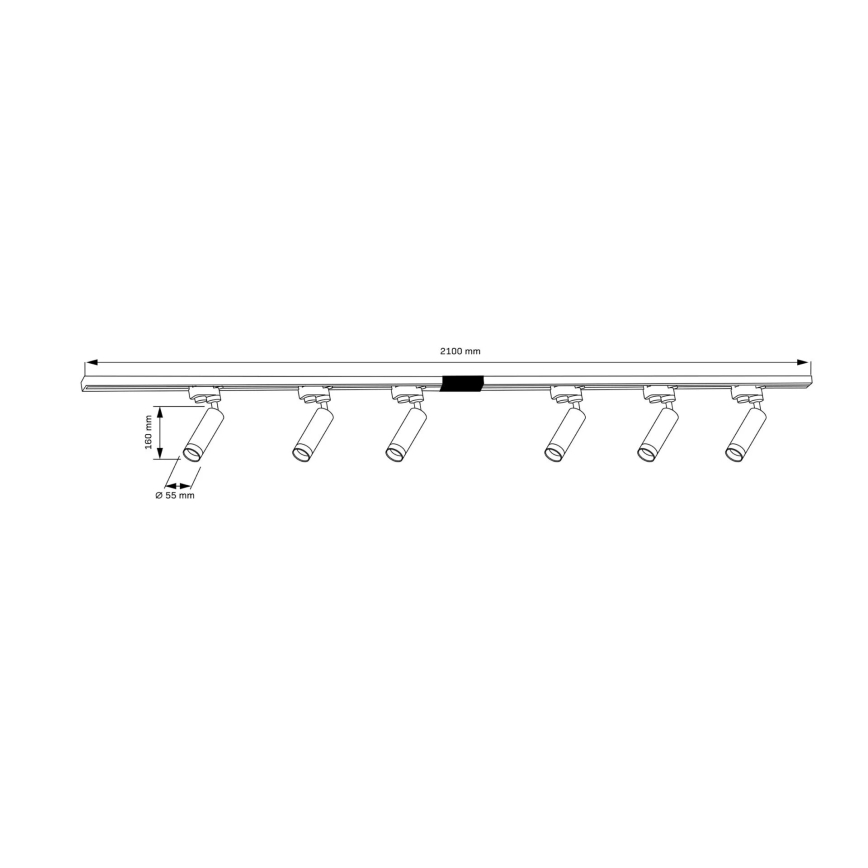 Σποτ ράγας FADO 6xGU10/10W/230V + 2x1 m ράγας λευκό
