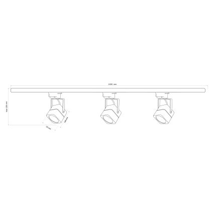 Σποτ ράγας VIENNA 3xGU10/10W/230V μαύρο