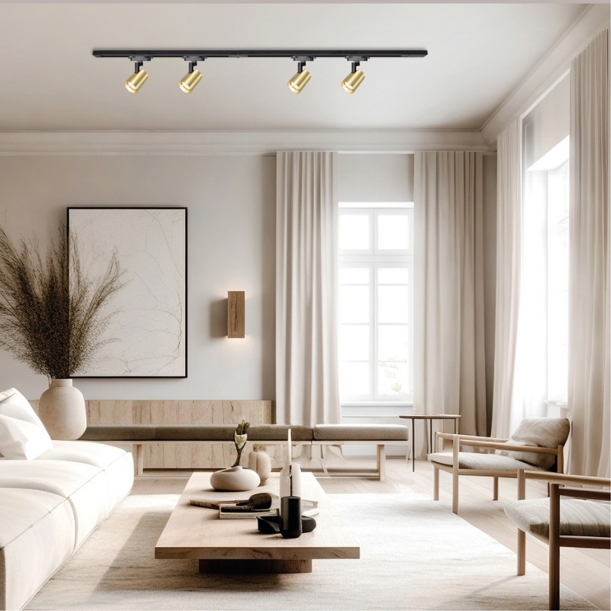 Σποτ ράγας VOLF 4xGU10/10W/230V χρυσαφί/μαύρο