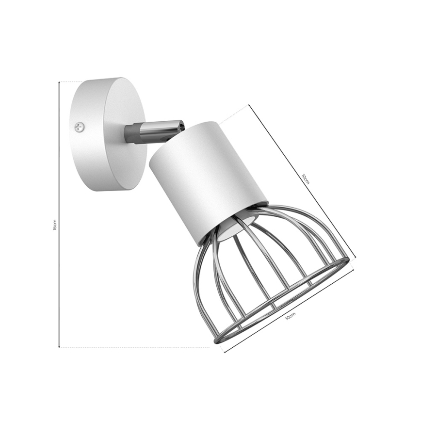 Σποτ τοίχου DANTE 1xGU10/25W/230V λευκό/ γυαλιστερό χρώμιο