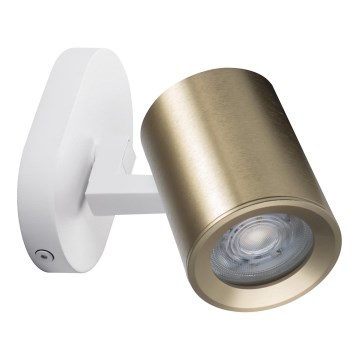 Σποτ τοίχου LAURIN 1xGU10/10W/230V ορείχαλκος/λευκό