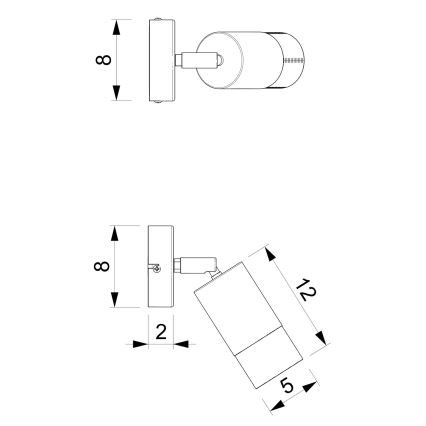 Σποτ τοίχου LINK 1xGU10/8W/230V μαύρο/ορείχαλκος