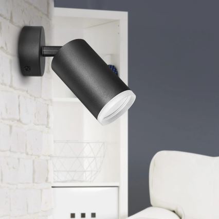 Σποτ τοίχου LONDON 1xGU10/10W/230V μαύρο
