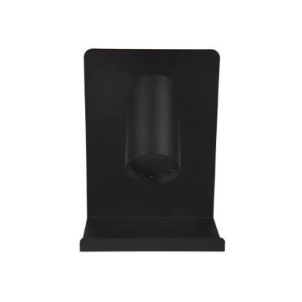Σποτ τοίχου με ράφι και USB φορτιστή 1xGU10/35W/230V μαύρο
