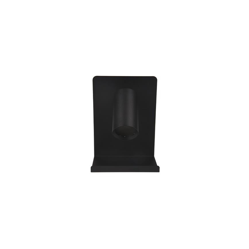 Σποτ τοίχου με ράφι και USB φορτιστή 1xGU10/35W/230V μαύρο