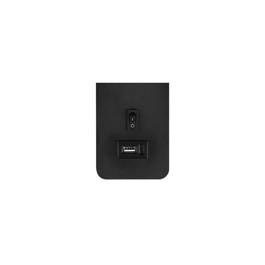 Σποτ τοίχου με φορτιστή USB 1xG9/35W/230V μαύρο/χρυσαφί