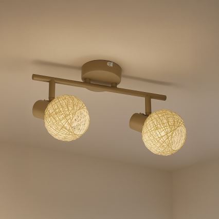 Σποτ φωτιστικό DEX 2xE14/10W/230V μπεζ/κρεμ