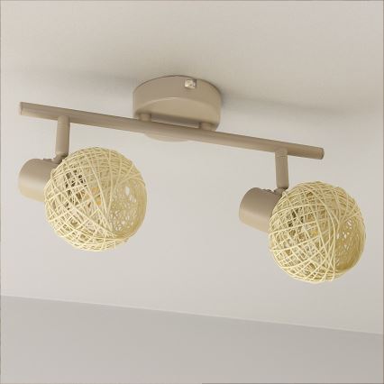 Σποτ φωτιστικό DEX 2xE14/10W/230V μπεζ/κρεμ