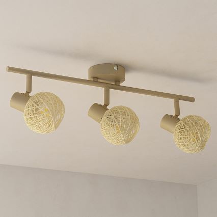 Σποτ φωτιστικό DEX 3xE14/10W/230V μπεζ/κρεμ