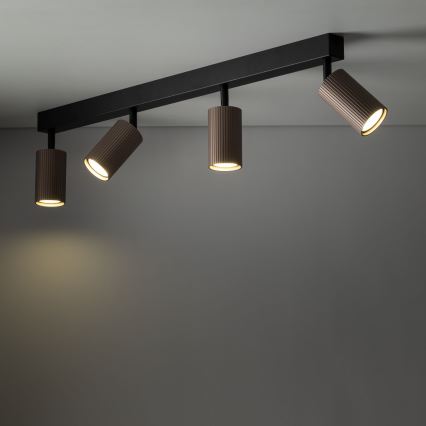 Σποτ φωτιστικό TUNE 4xGU10/10W/230V μαύρο/καφέ