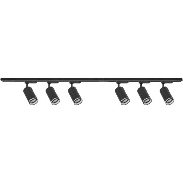 Σποτ φωτιστικό σε σύστημα ράγας PIPE 6xGU10/10W/230V μαύρο