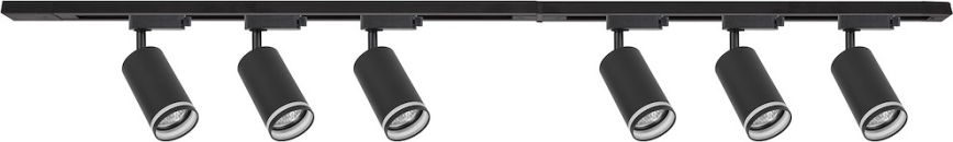 Σποτ φωτιστικό σε σύστημα ράγας PIPE 6xGU10/10W/230V μαύρο