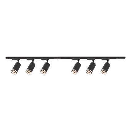 Σποτ φωτιστικό σε σύστημα ράγας PIPE 6xGU10/10W/230V μαύρο