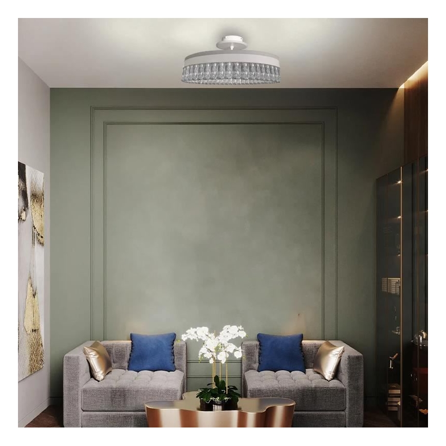 LED Dimming κρύσταλλο πλαφονιέρα οροφής LED/75W/230V 3000-6500K λευκό + τηλεχειριστήριο