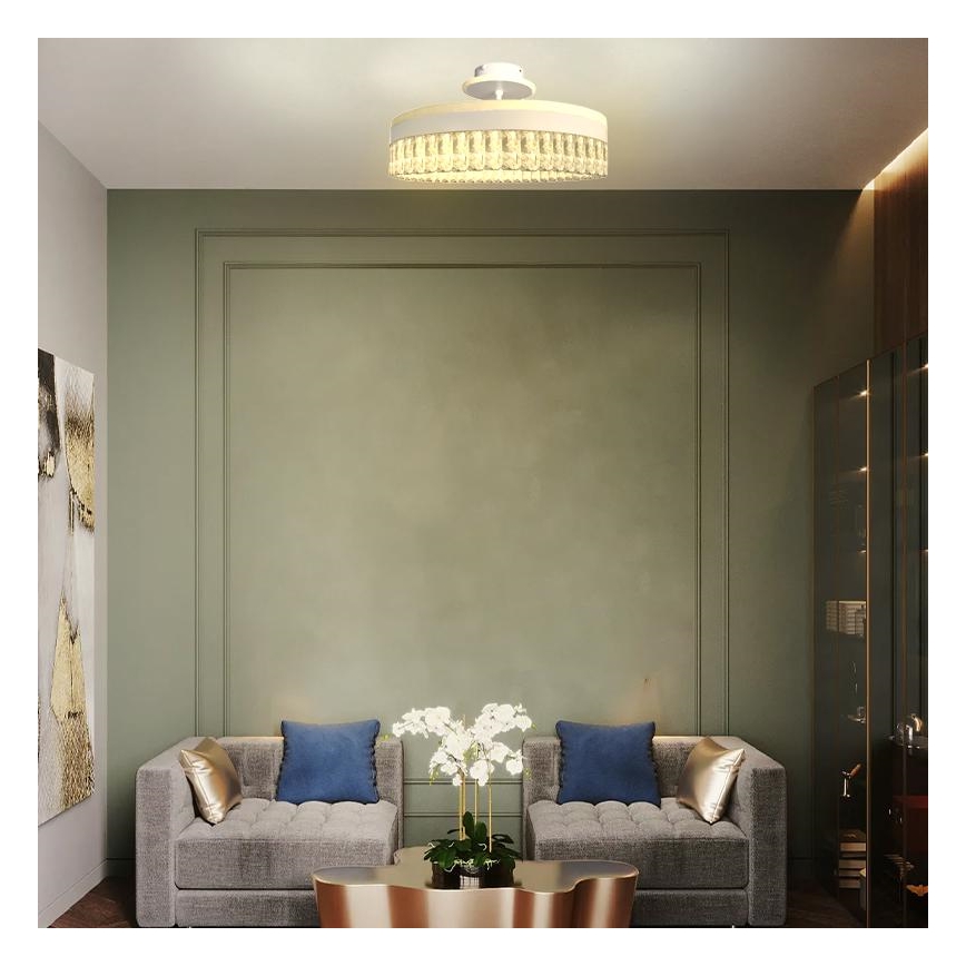 LED Dimming κρύσταλλο πλαφονιέρα οροφής LED/75W/230V 3000-6500K λευκό + τηλεχειριστήριο