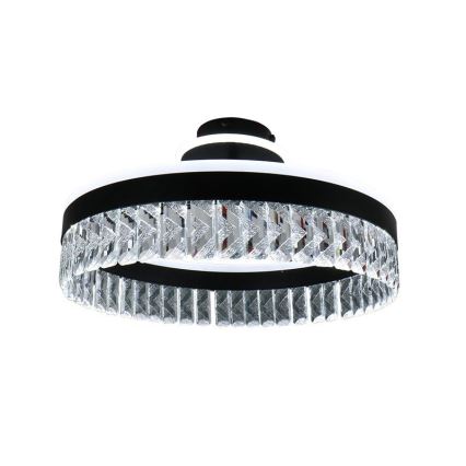 LED Dimming κρύσταλλο πλαφονιέρα οροφής LED/75W/230V 3000-6500K μαύρο + τηλεχειριστήριο
