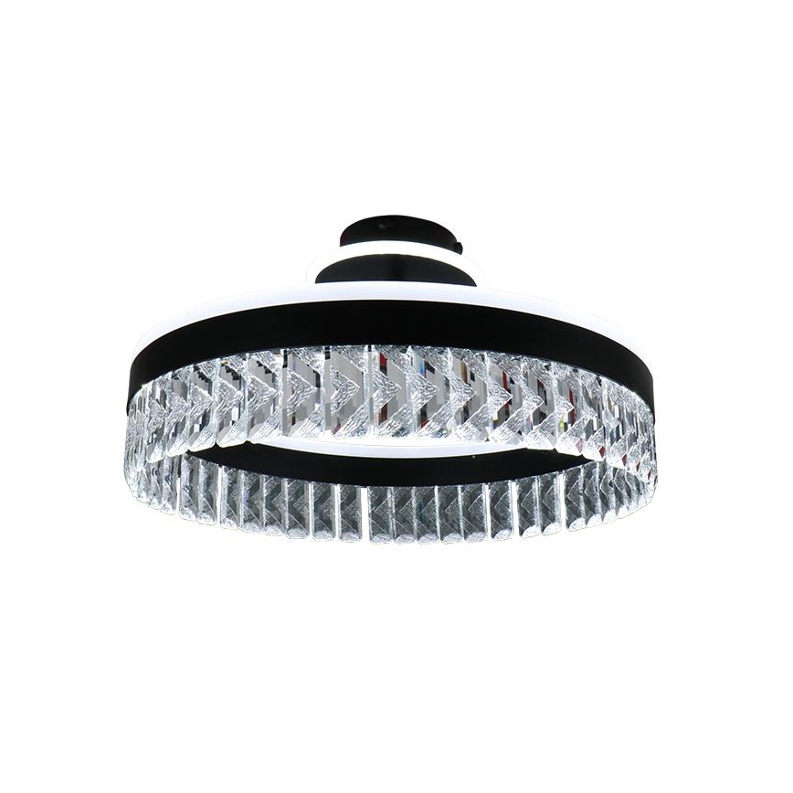 LED Dimming κρύσταλλο πλαφονιέρα οροφής LED/75W/230V 3000-6500K μαύρο + τηλεχειριστήριο