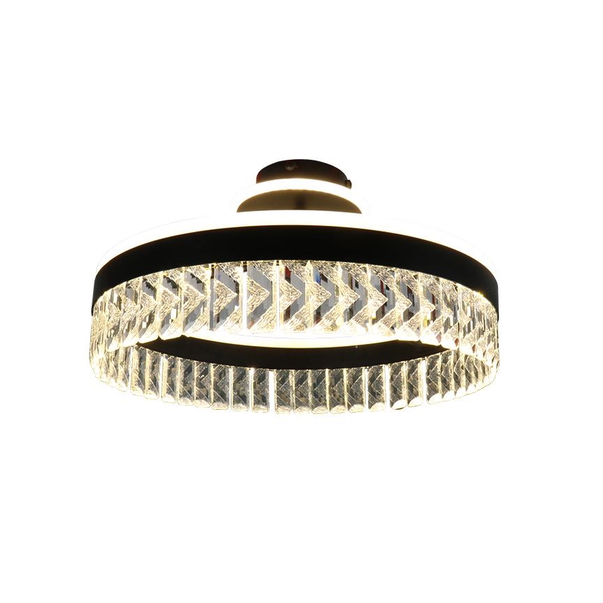 LED Dimming κρύσταλλο πλαφονιέρα οροφής LED/75W/230V 3000-6500K μαύρο + τηλεχειριστήριο