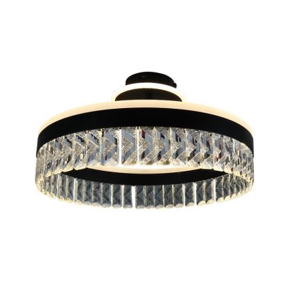 LED Dimming κρύσταλλο πλαφονιέρα οροφής LED/75W/230V 3000-6500K μαύρο + τηλεχειριστήριο