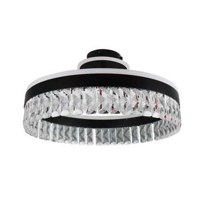 LED Dimming κρύσταλλο πλαφονιέρα οροφής LED/75W/230V 3000-6500K μαύρο + τηλεχειριστήριο