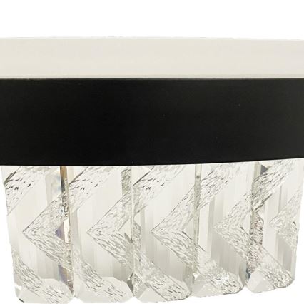 LED Dimming κρύσταλλο πλαφονιέρα οροφής LED/75W/230V 3000-6500K μαύρο + τηλεχειριστήριο
