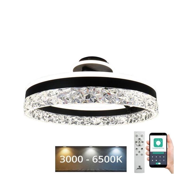 Σταθερό πολύφωτο dimming LED LED/86W/230V 3000-6500K μαύρο + τηλεχειριστήριο