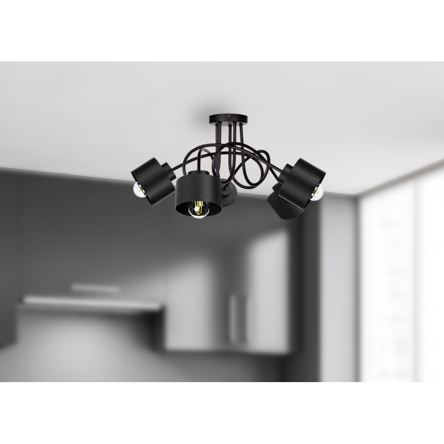 Σταθερό πολύφωτο SIMPLY BLACK 5xE27/60W/230V