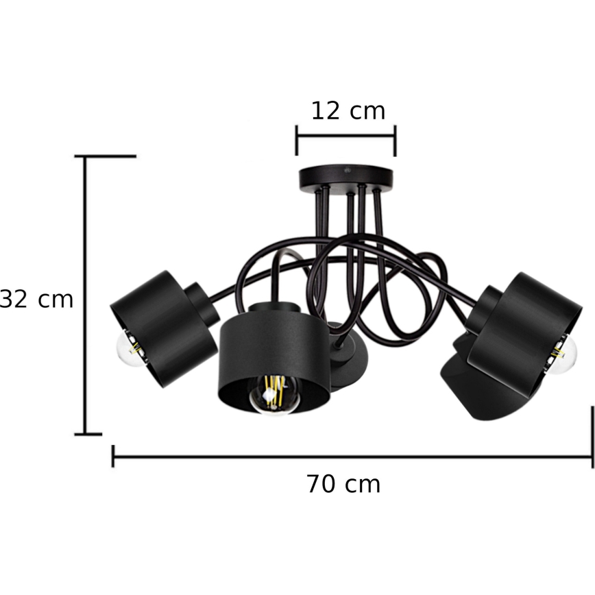 Σταθερό πολύφωτο SIMPLY BLACK 5xE27/60W/230V