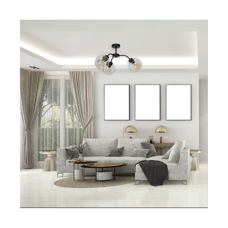Σταθερό πολύφωτο SOFIA 3xE27/60W/230V διάφανο